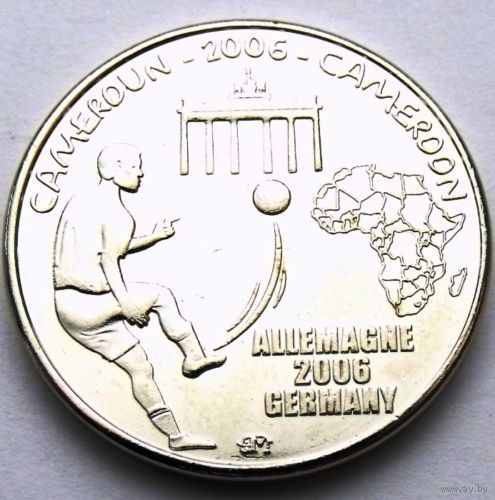 Камерун. 1500 франков 2006 год  X#29 "Футбол " Без эмблемы"