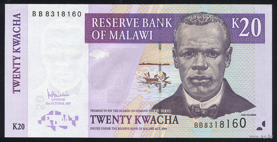 MALAWI/Малави_20 Kwacha_31.10.2007_Pick#52.с_UNC