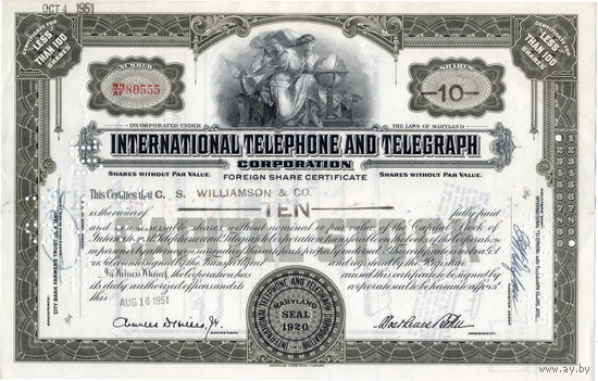 International Telephone and Telegraph, США (зеленая)