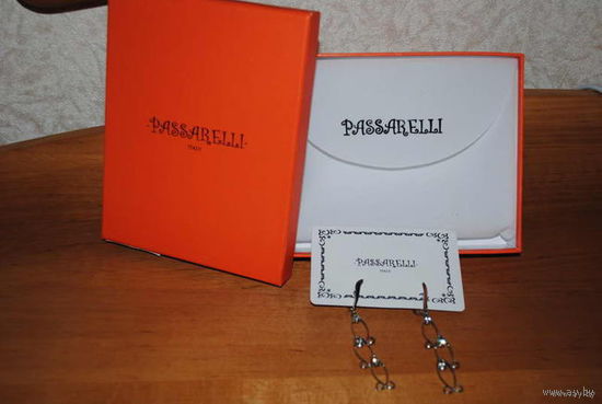 Фирменные серги-новые-Passarelli-made in Italy-из "итальянского серебра"-Дёшево!