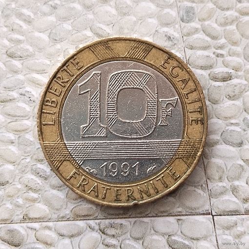 10 франков 1991 года Франция. Пятая Республика.