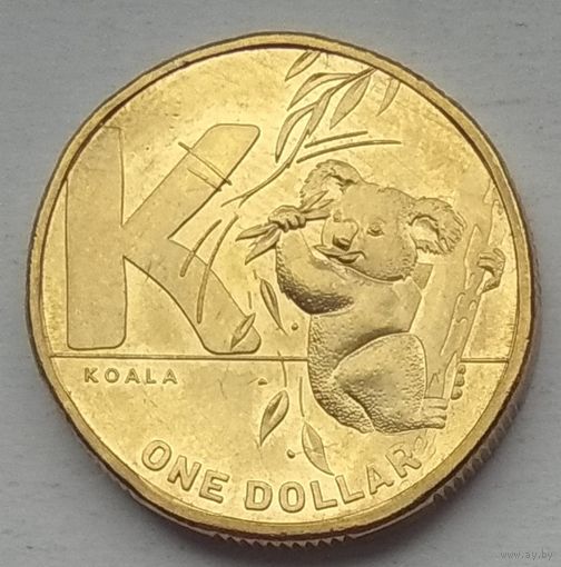 Австралия 1 доллар 2021 г. Коала. Английский алфавит