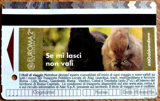 Билет на общественный транспорт, г. Рим, Италия