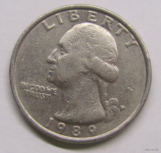 США 25 центов 1989 г