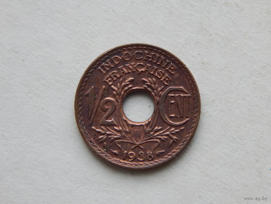 Французский Индокитай 1/2 цента 1938г