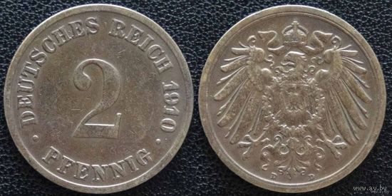 YS: Германия, Рейх, 2 пфеннига 1910D, KM# 16 (1)