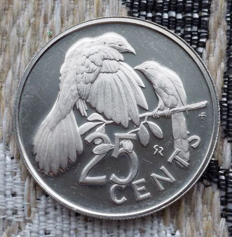 Британские виргинские острова 25 центов 1973 года, UNC.