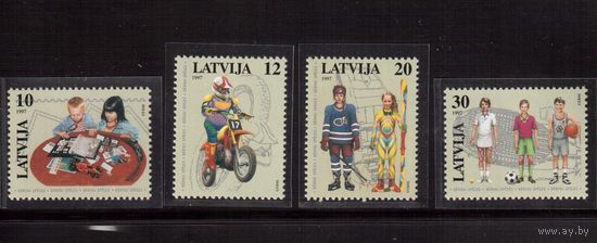 Латвия-1997 (Мих.459-462,)  ** , Спорт, Хоккей, Футбол