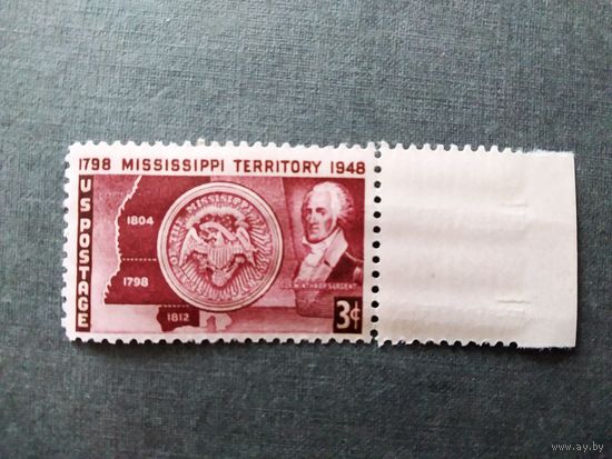 Марка США 1948 год 150 лет штату Миссисиппи