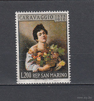 Живопись. Караваджо. Сан-Марино. 1960. 1 марка (полная серия). Michel N 681 (9,0 е).