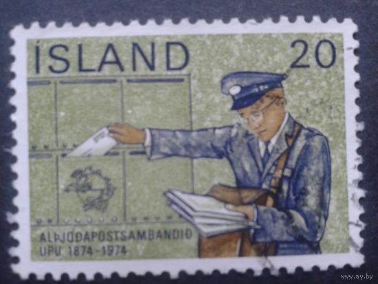 Исландия 1974 100 лет ВПС, почтальон