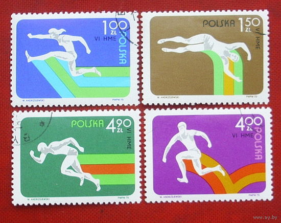 Польша. Спорт. ( 4 марки ) 1975 года. 5-16.