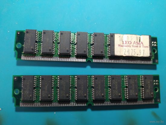 Память EDO SIMM 72 pin. 2 шт. по  32 Mb рабочая.