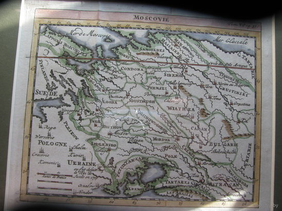 Карта Беларусь Московия Украина оригинал 17 век