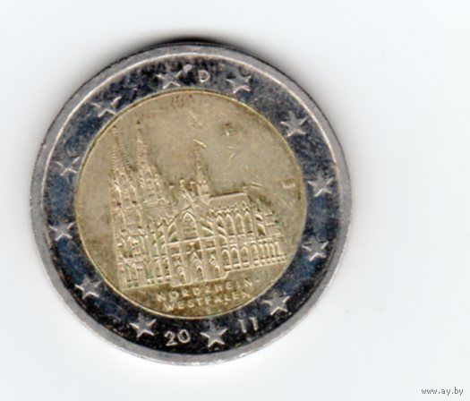 2 евро Германия 2011 буква F земли. не частая. интересует и обмен
