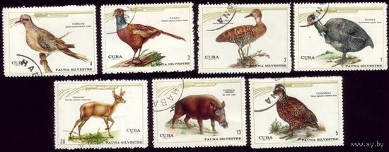 7 марок 1970 год Куба Дикие животные 1629-1635