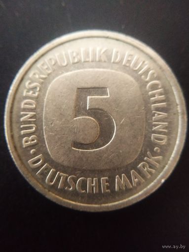 Германия, ФРГ. 5 марок 1988. F