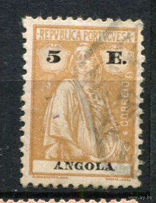 Португальские колонии - Ангола - 1923/1926 - Жница 5E - [Mi.224Cy] - 1 марка. Гашеная.  (Лот 103AZ)
