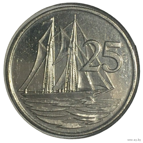Каймановы острова 25 центов, 2005 (холдер) [AUNC]