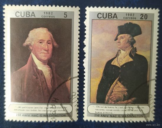 Куба 1982 Живопись ,250л рожд. Вашингтону.