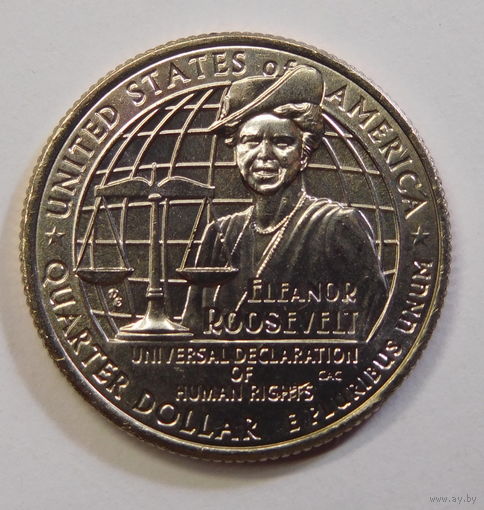 США 25 центов 2023 Элеонора Рузвельт "Женщины Америки" 8-я монета UNC Двор D и Р на выбор