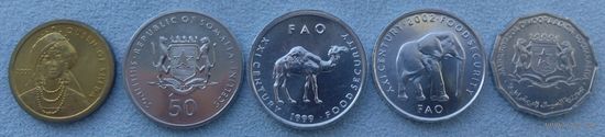 Сомали 100,50,10,5 шиллингов + 5сентов, 1999-2002