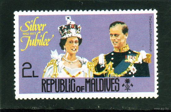 Мальдивы. Ми-681.Королева Елизавета II и принц Филипп.Серебряный юбилей.1952-1977.