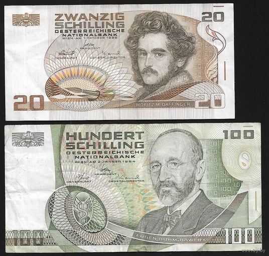 Австрия - 20 и 100 шиллингов - 1984-1985