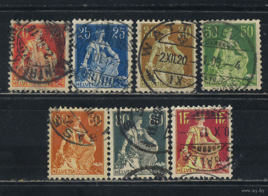 Швейцария 1908-15 Вып Сидящая Швейцария Стандарт #102-4,107,109,140-1