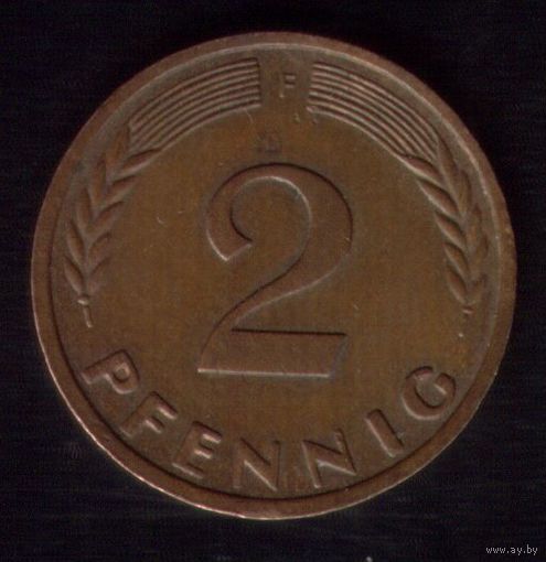 2 пфеннига 1962 год F Германия