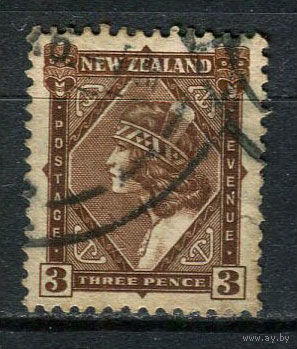 Новая Зеландия - 1935 - Девушка Маори 3Р - (есть тонкое место) - [Mi.194] - 1 марка. Гашеная.  (Лот 45Db)