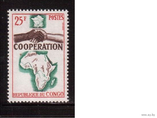 Конго-1964,(Мих.60)  **  ,  Сотрудничество, Карта