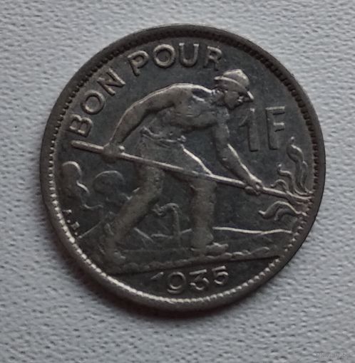 Люксембург 1 франк, 1935 6-2-11