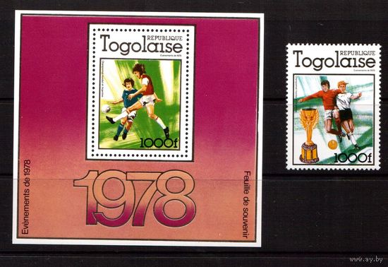 Того-1978,(Мих.1282,Бл.128)  ** Спорт,ЧМ по футболу