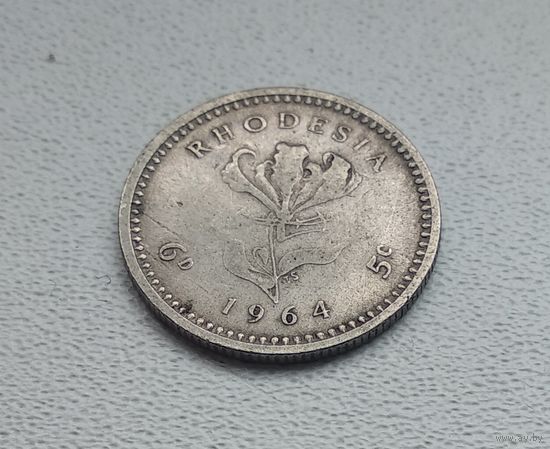 Родезия 6 пенсов, 1964  8-11-17