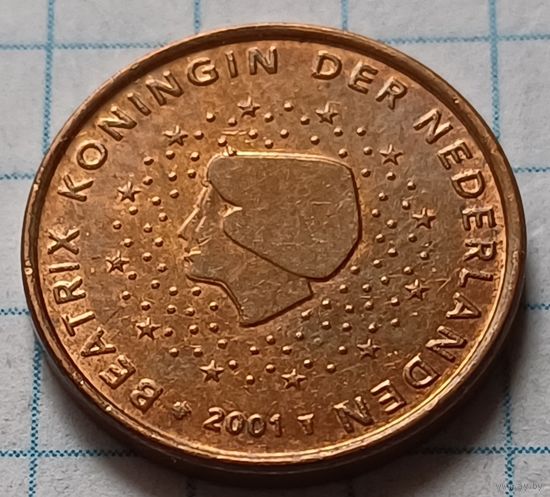 Нидерланды 1 евроцент, 2001     ( 2-1-9 )