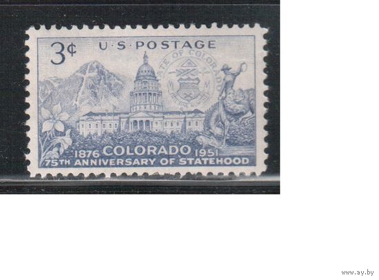 США-1951, (Мих.619), * , Штат Колорадо (одиночка),