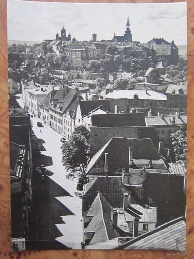 Таллинн. Вид на город с башни Олаевской церкви.  Фото П. Талвре. 1963 г.