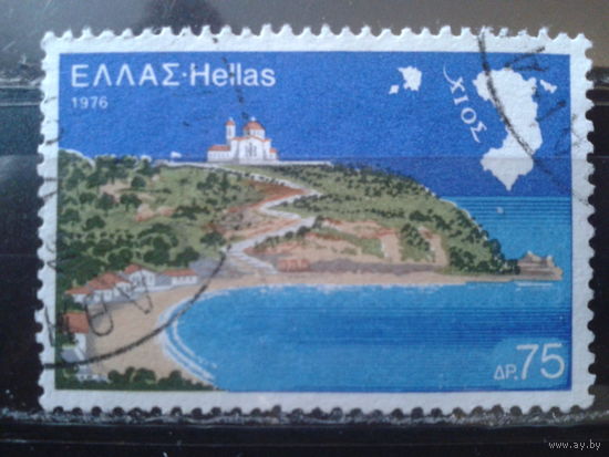Греция 1976 Остров Хиос, ландшафт, карта