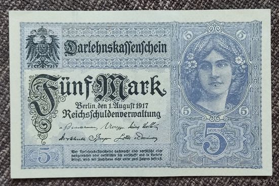 5 марок 1917 года - Германия - aUNC-UNC