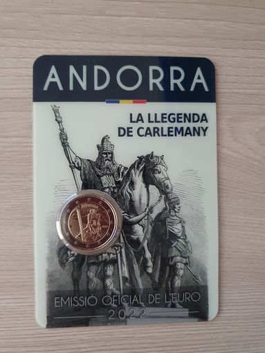 Монета Андорра 2 евро 2022 Карл Великий БЛИСТЕР