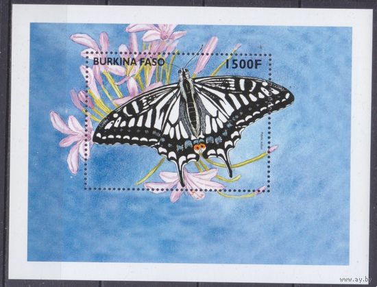 1998 Буркина Фасо 1589/B180 Бабочки 10,00 евро