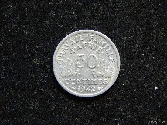 Франция 50 сантимов 1942г