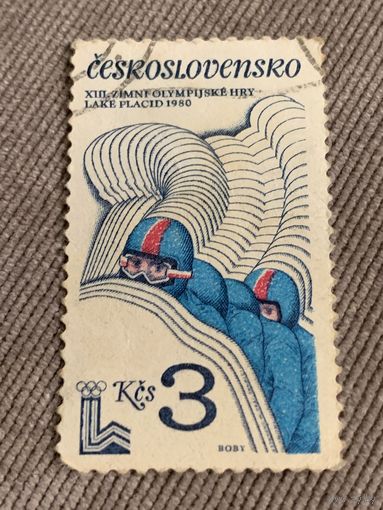 Чехословакия 1980. 13 зимние олимпийские игры Лэйк Плэйсид 1980. Марка из серии