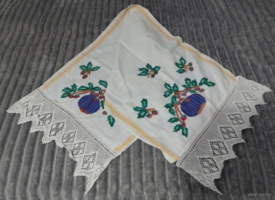 Рушник домотканый льняной с вышивкой-8