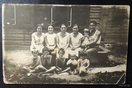 Многодетная семья,Старая польша, 1933 г.