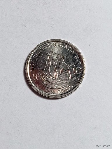 Карибы 10 центов 2009 года .