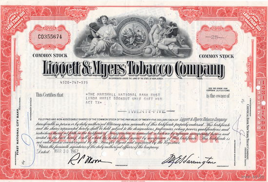 Liggett & Myers Tabacco Company, США (красная)