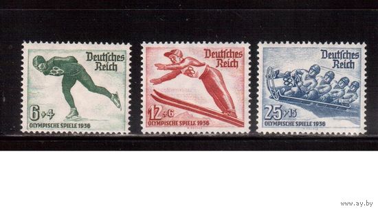 Германия-1935,(Мих.600-602)  ** (MNH)  , Зимняя ОИ-1936