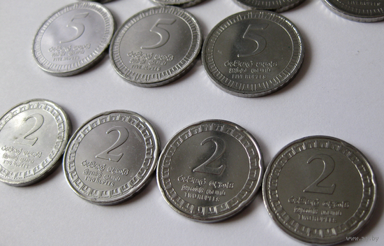 40 монет Шри-Ланка, 1975-2017 гг (большая часть - UNC)